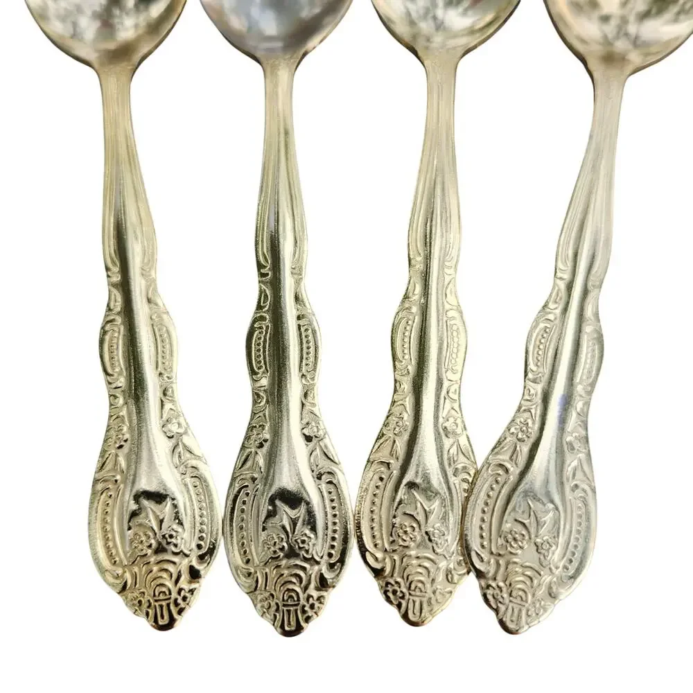 International Silver San Marcos Gold Electroplate Teaspoons Set 4 Glossy 6.25 In
